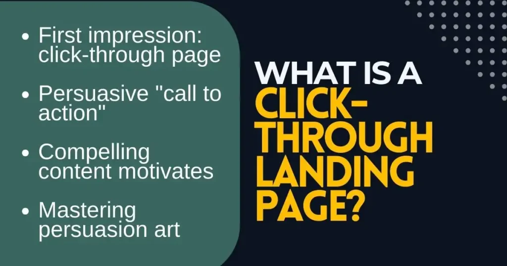 What is a click-through landing page?
